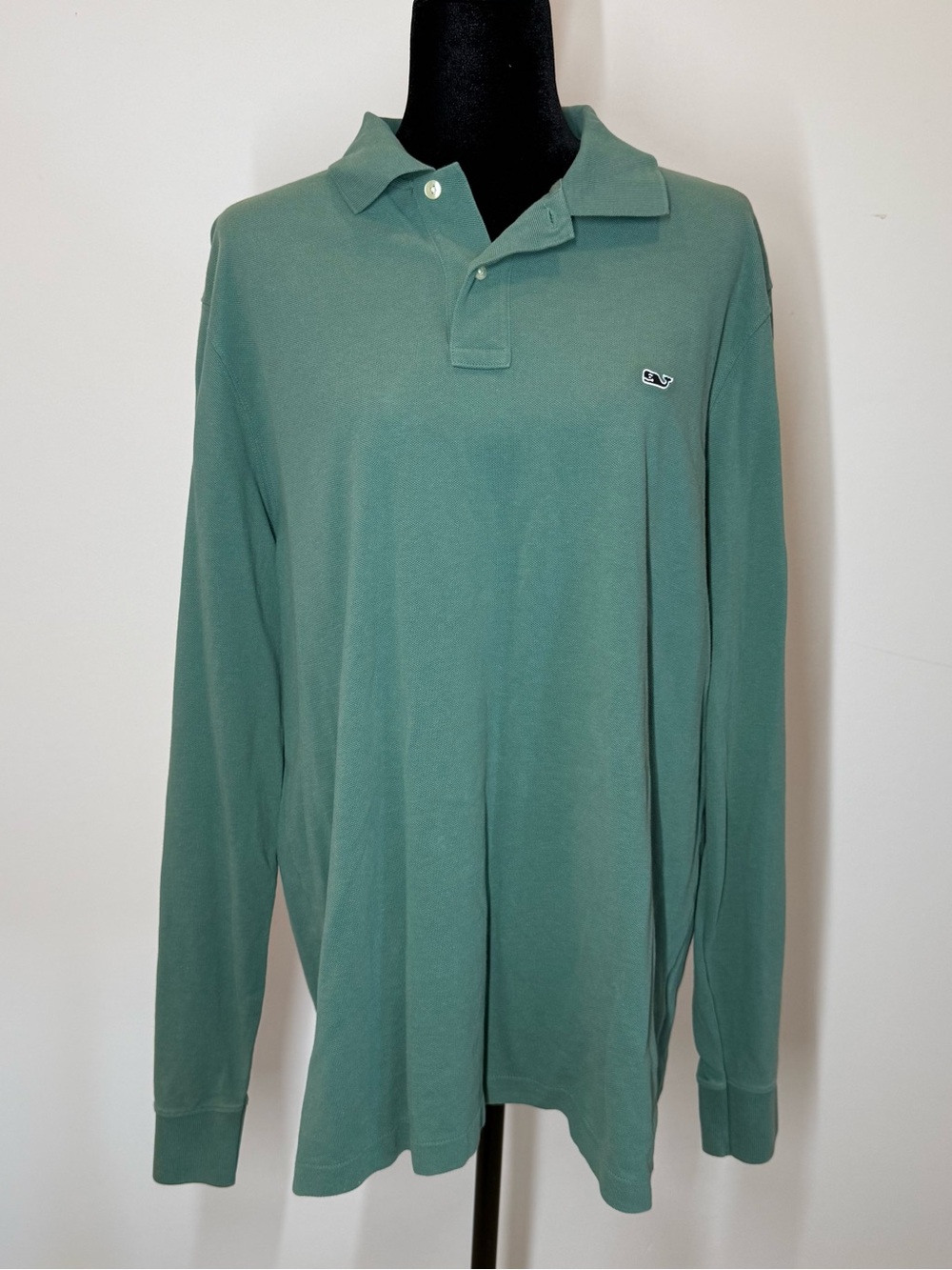 EUC Preppy Vineyard Vines Pique Cotton Long Sleeve Polo Top Shirt L BTS